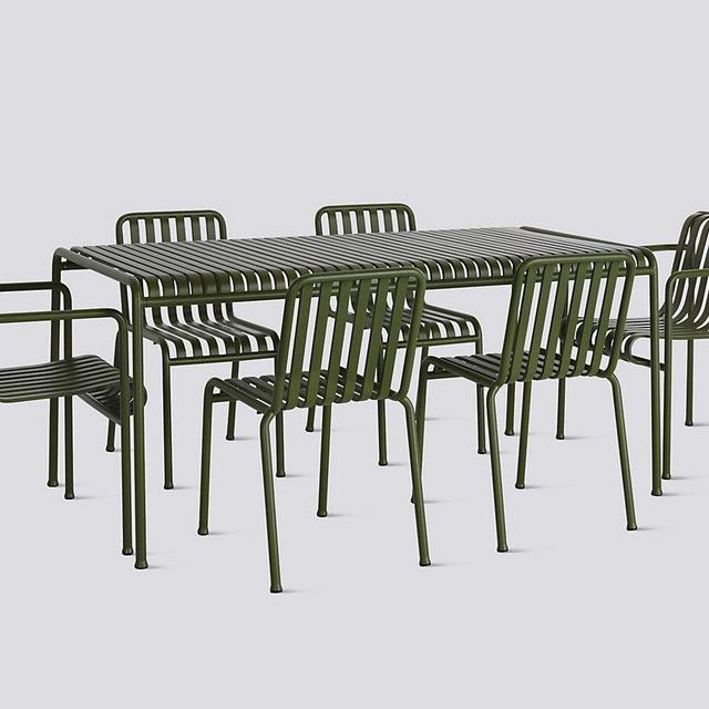 Palissade Dining Table and Chair Set (Olive)
