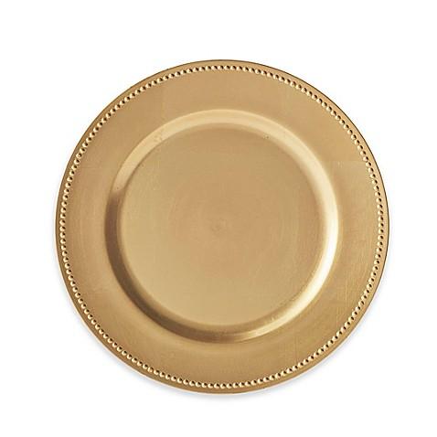 Beaded Charger Plates in Gold (Set of 6)