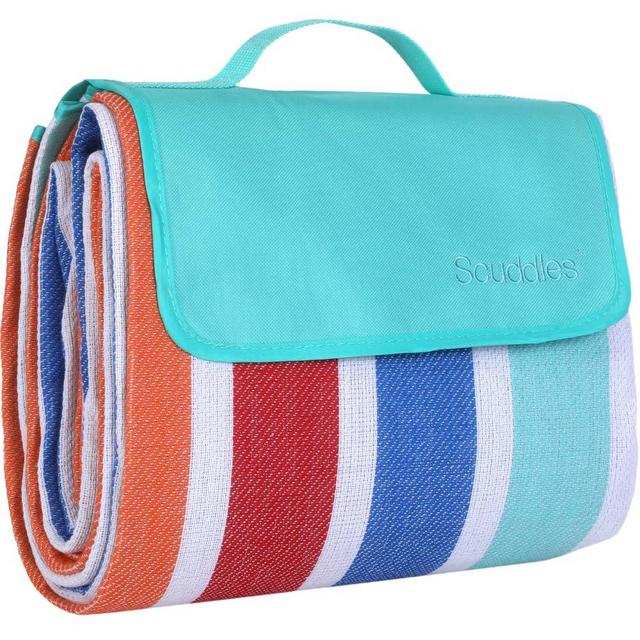scuddles Picnic Blankets Dual Layers Picnic Blanket Outdoor Water-Resistant Handy Mat Tote Spring Summer Camping Blanket Great for The Beach