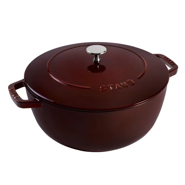 Staub Cast Iron Essential French Oven, Dutch Oven, 5-quart, serves 5-6, Made in France - Grenadine