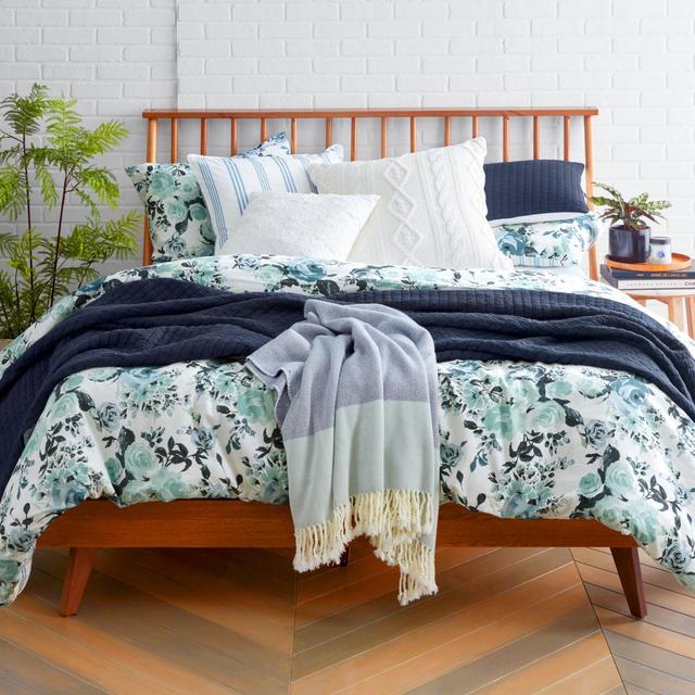 Bee & Willow™ Home Vintage Rose Stripe 3-Piece King Comforter Set in Blue Multi