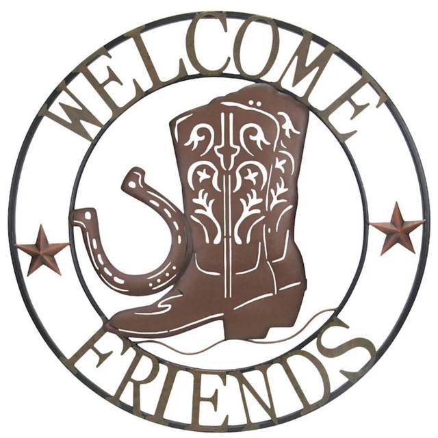 Welcome Friends Boot Outdoor Wall Decor, 27"