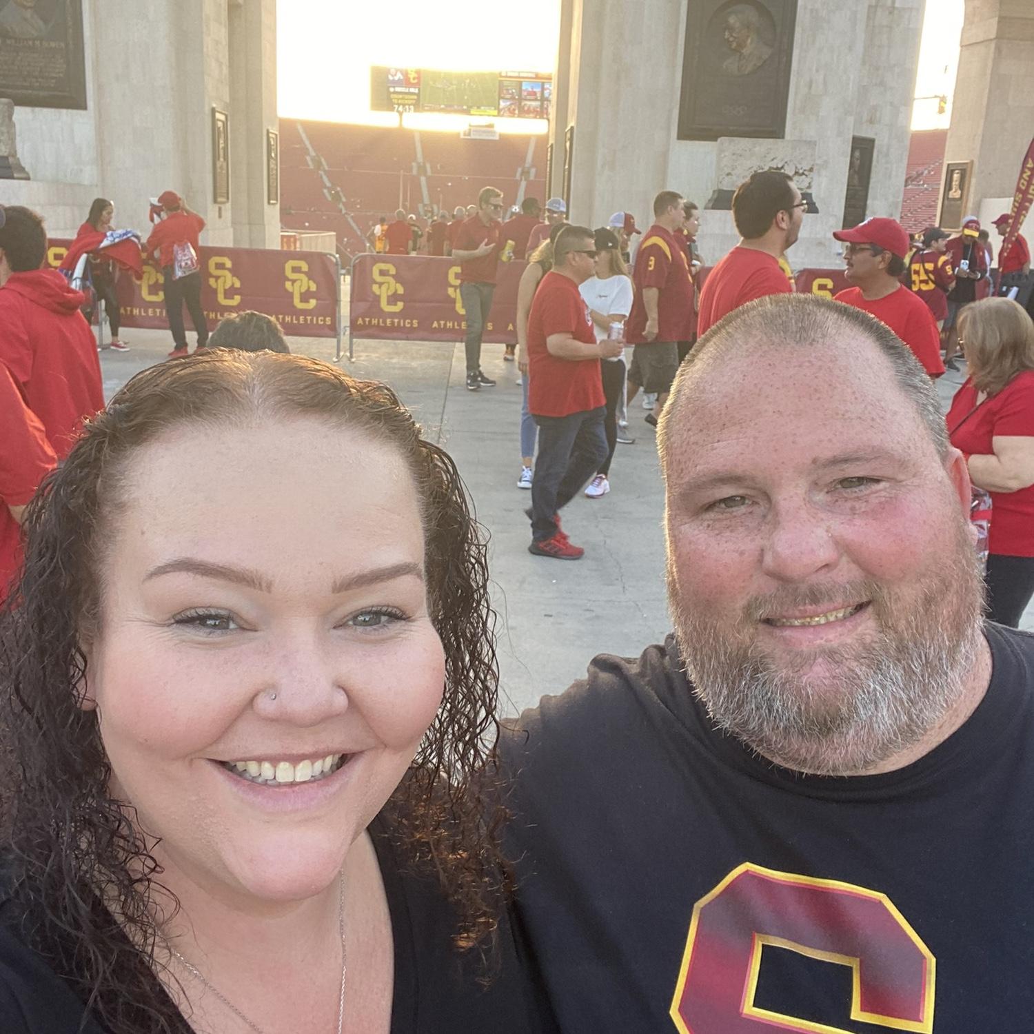 He took me to my first college football game!! Fresno State at USC!