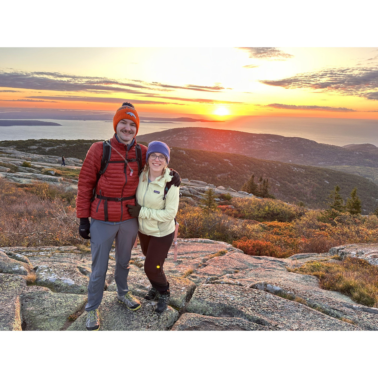 One of our favorite moments together was watching the sunrise over Acadia