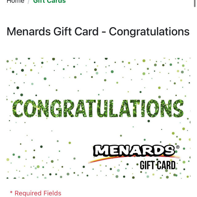 Menards gift card