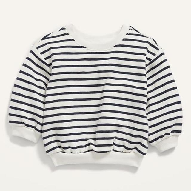 Striped Drop-Shoulder French-Terry Sweatshirt 3-6M