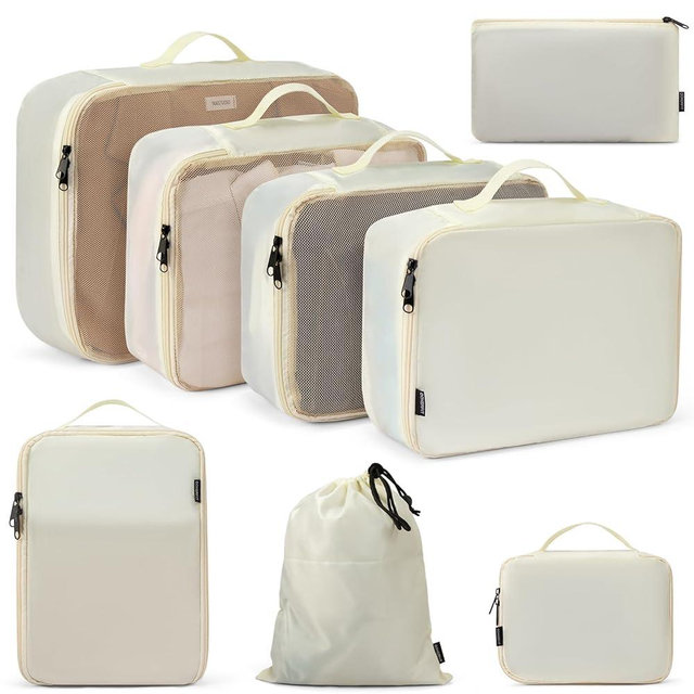 Packing Cubes, 8 Set Luggage Packing Organizers Travel Cubes Suitcase Organizer Bags Set for Travel Accessories