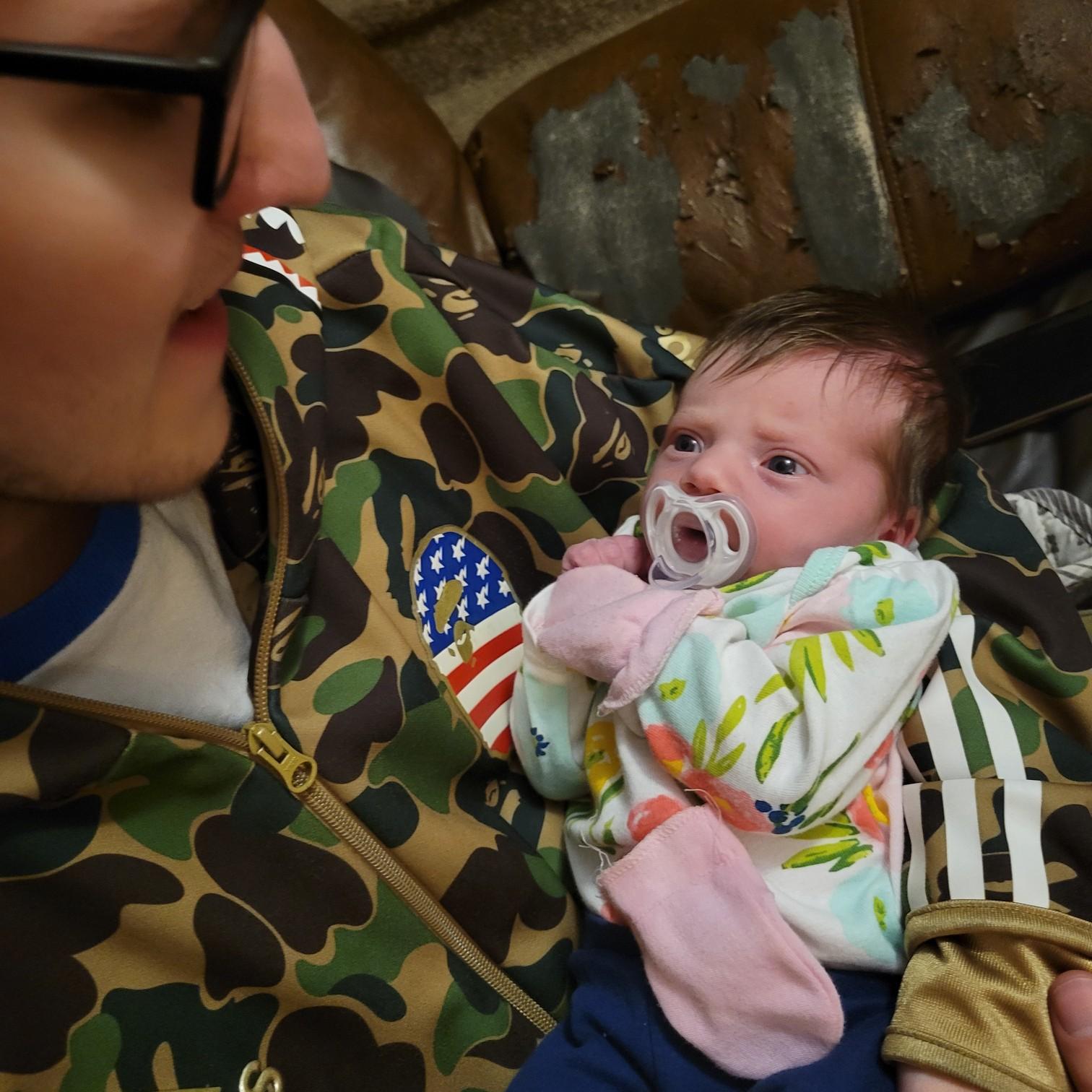 That time my sister made my soon to be husband hold her baby. ( Neither him or Charlotte where too sure about it.) April 2021