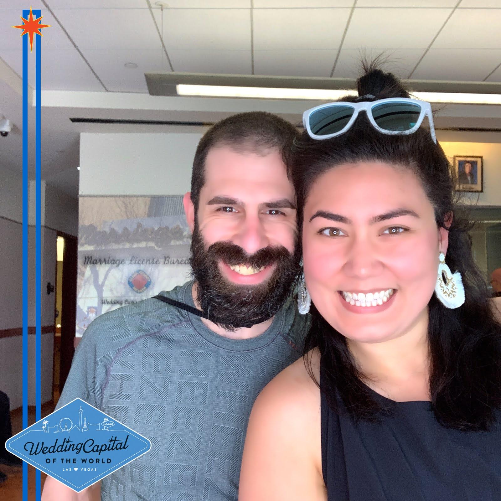 Getting our marriage license in Las Vegas!