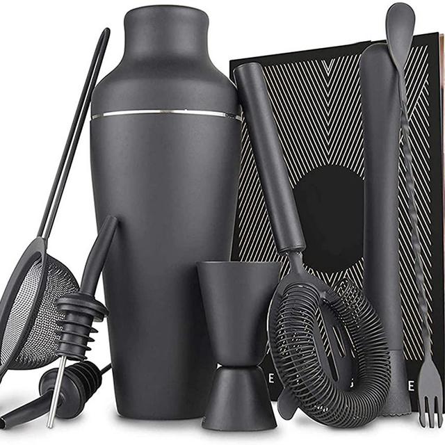 Syolin Mixology Bartender Kit Cocktail Making Set, Matte Black Stainless Steel Cocktail Shaker Set, Perfect Home Bartending Kit Bar Tools For an Awesome Drink Mixing Experience