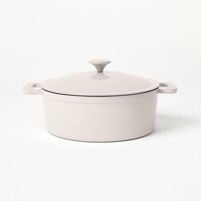 5.5qt Enamel Dutch Oven Light Gray - Figmint™