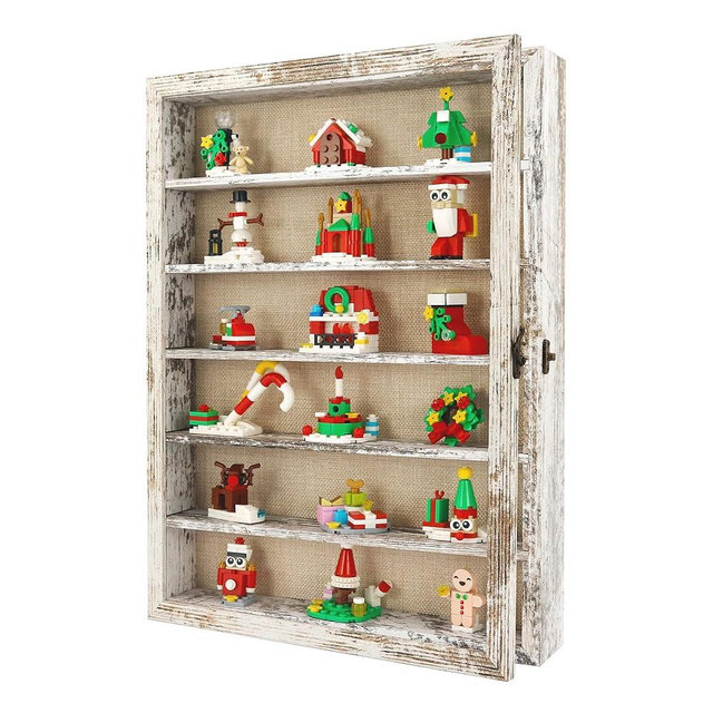 FramePro Shadow Box Frame Display Case 12x16 with Removable Shelves, Deep Memory Box Trinket Knick Knack Shelf Cabinet for Collector, Keepsake Coins Military Medals Wedding Flowers White