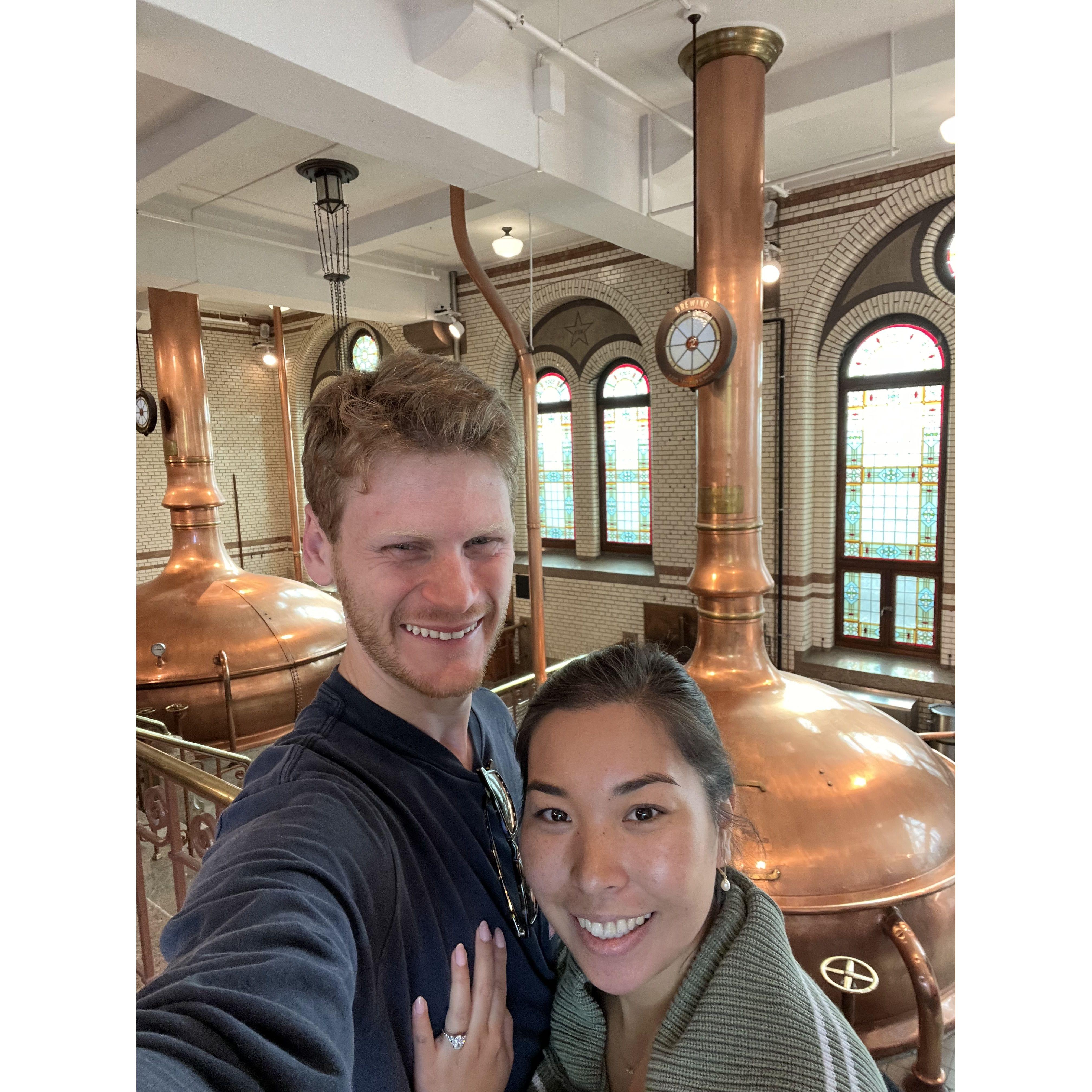 At the Heineken Factory in Amsterdam