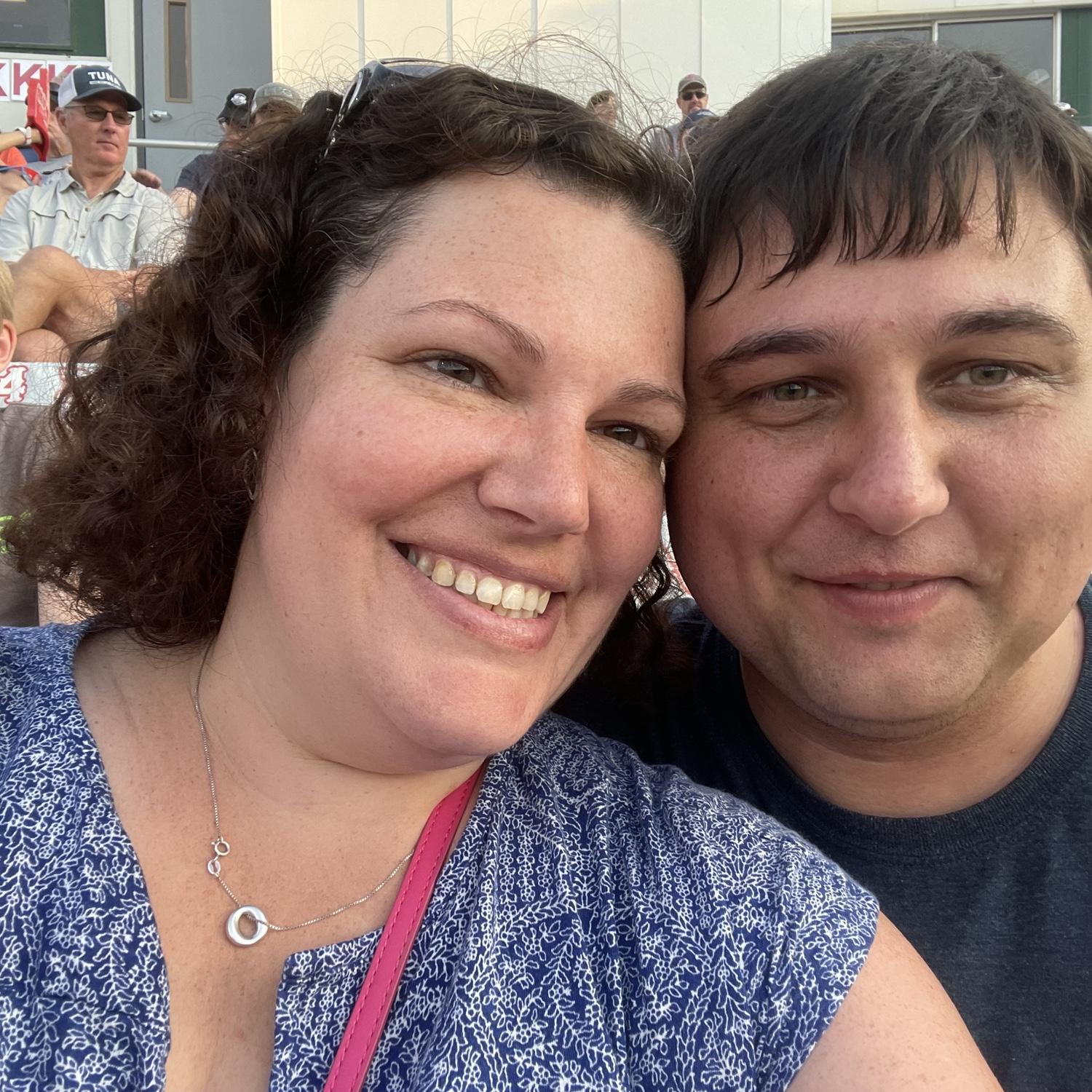 One month into our relationship, at a Seadogs game!