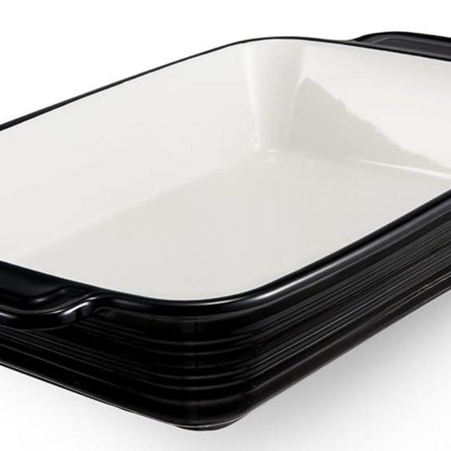 LIFVER Casserole Dish for Oven, 9x13 Ceramic Baking Dish, 115oz Large Lasagna Pan, Durable Deep Baking Pan with Handles, Oven Safe, Home & Kitchen Decor Gifts, Black