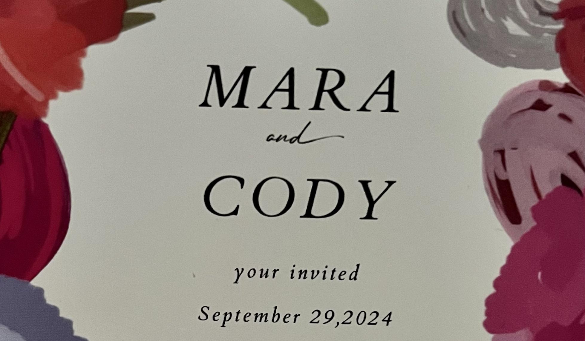 The Wedding Website of Mara marvin and Cody Einfeldt