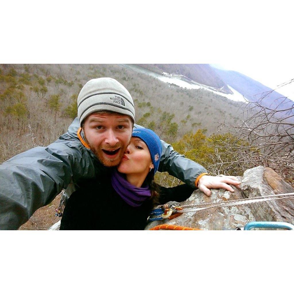 Our climbing trip to Tennessee. The weather definitely tested our patience! I caught Alex on a big fall that left me bruised :0
