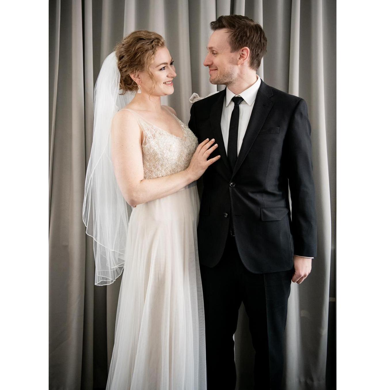 First look before our ceremony