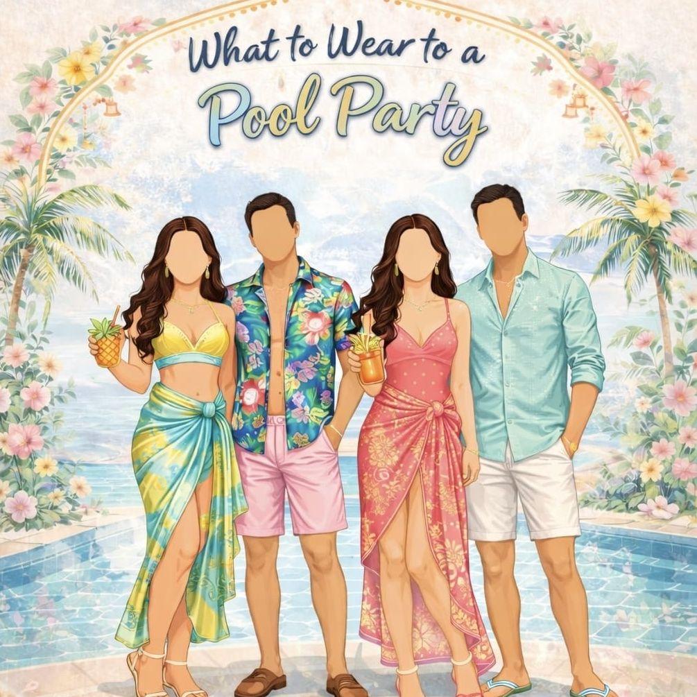 Pool Party: Saturday, August 22nd
Chic swimwear, breezy cover-ups, stylish sunnies, and flip-flops