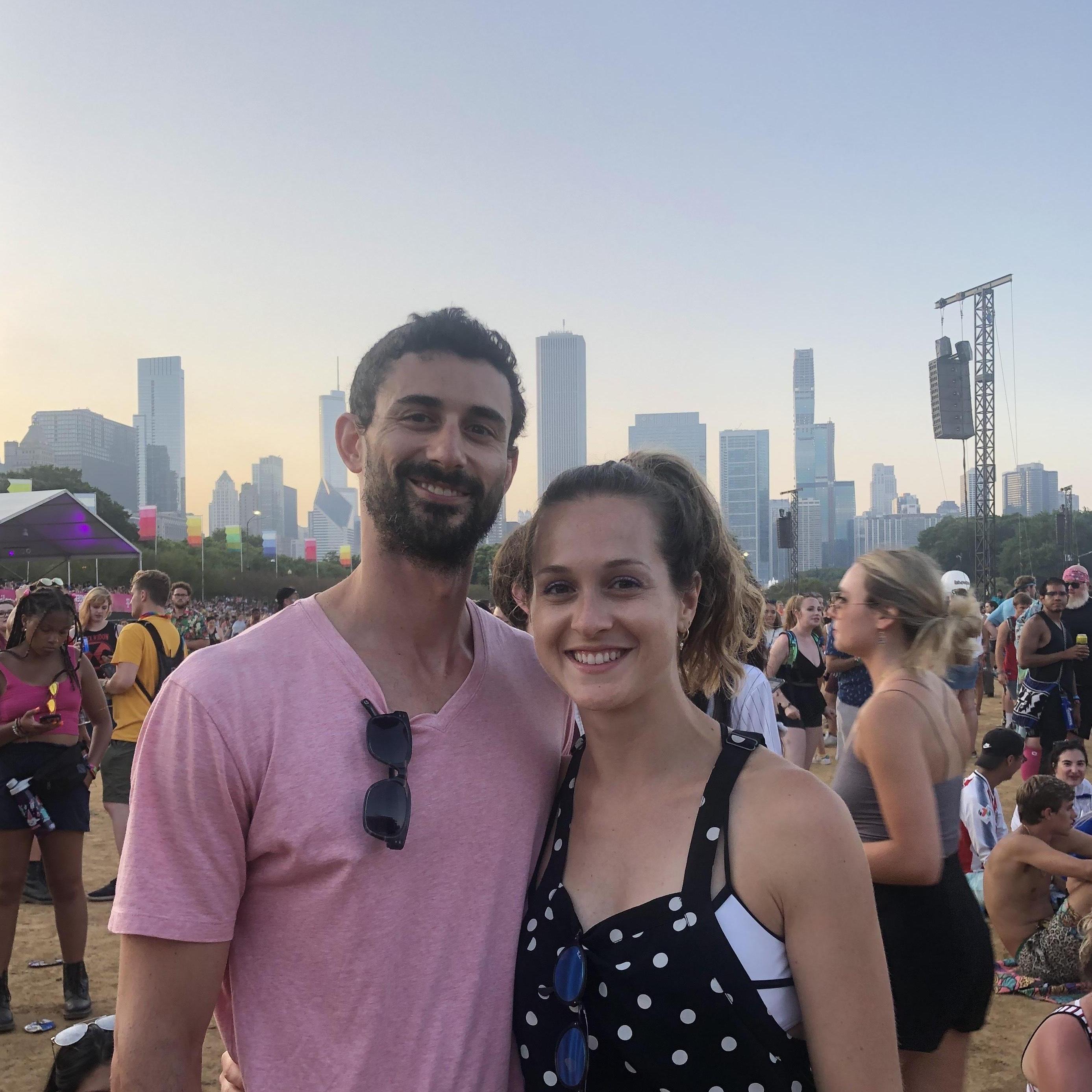 Our first Lollapalooza/music festival! Dan loves fests!