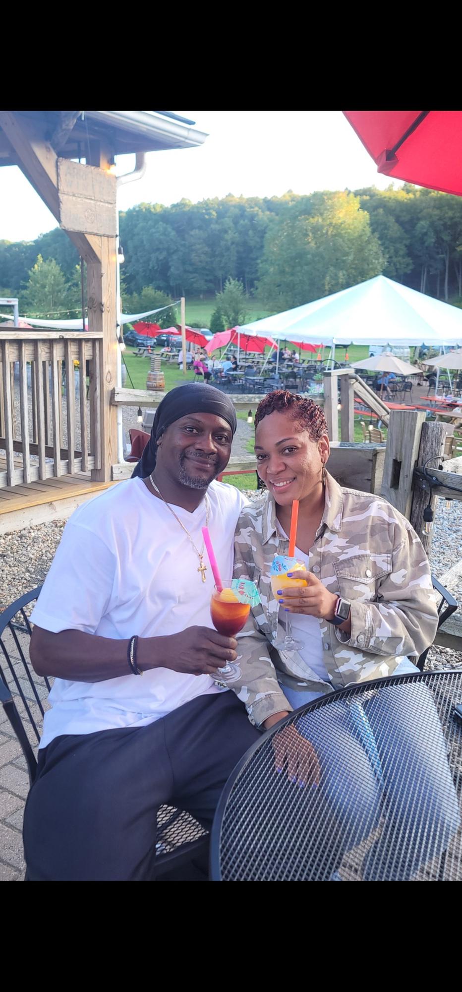 Relaxing at the winery