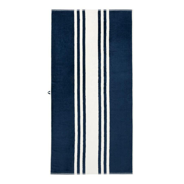 Modern Farmhouse Striped Pool Towel,Navy
