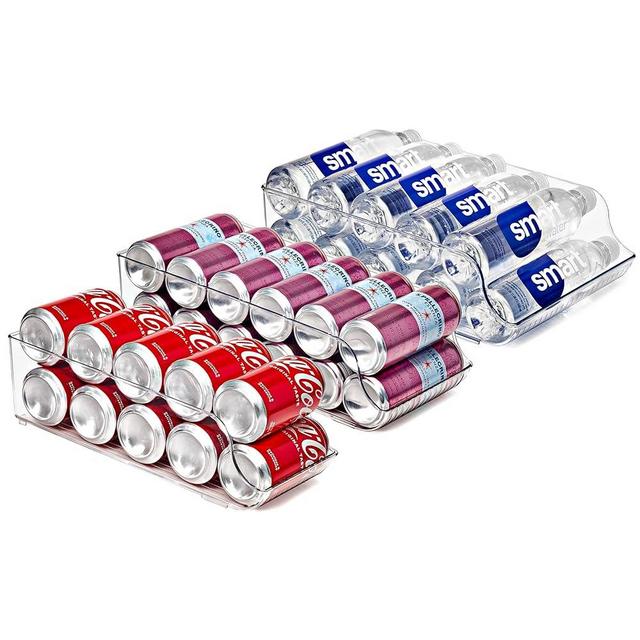 Sorbus Soda Can Organizer for Refrigerator, 3 Variety Sizes: Standard Soda Cans Holder, Skinny Can Dispenser & Water Bottle Organizer, Can Organizers for Fridge, Pantry, Freezer, Cabinet Organizer