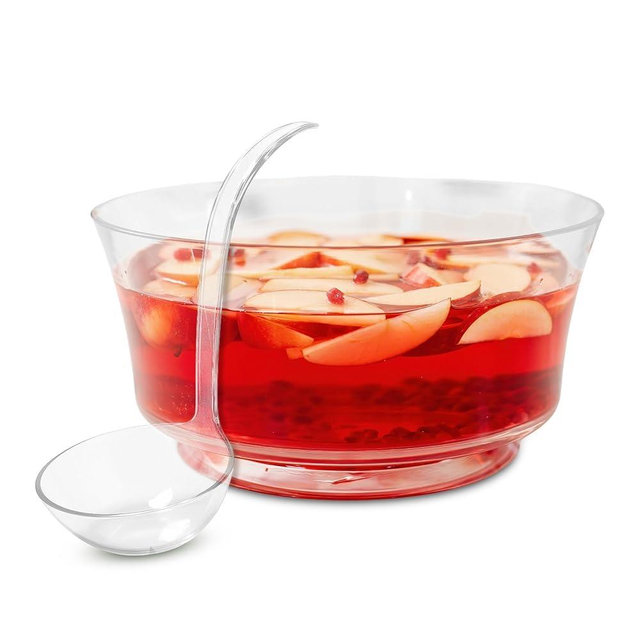 JAYE & BLAKE Premium Acrylic Punch Bowl with Ladle | 12”W x 6”H Clear Design Glass Like Quality & Durable Acrylic Bowls | 1.5 Gallon (6 quarts) Punch Bowl For Parties, Holidays, Schools, Halloween