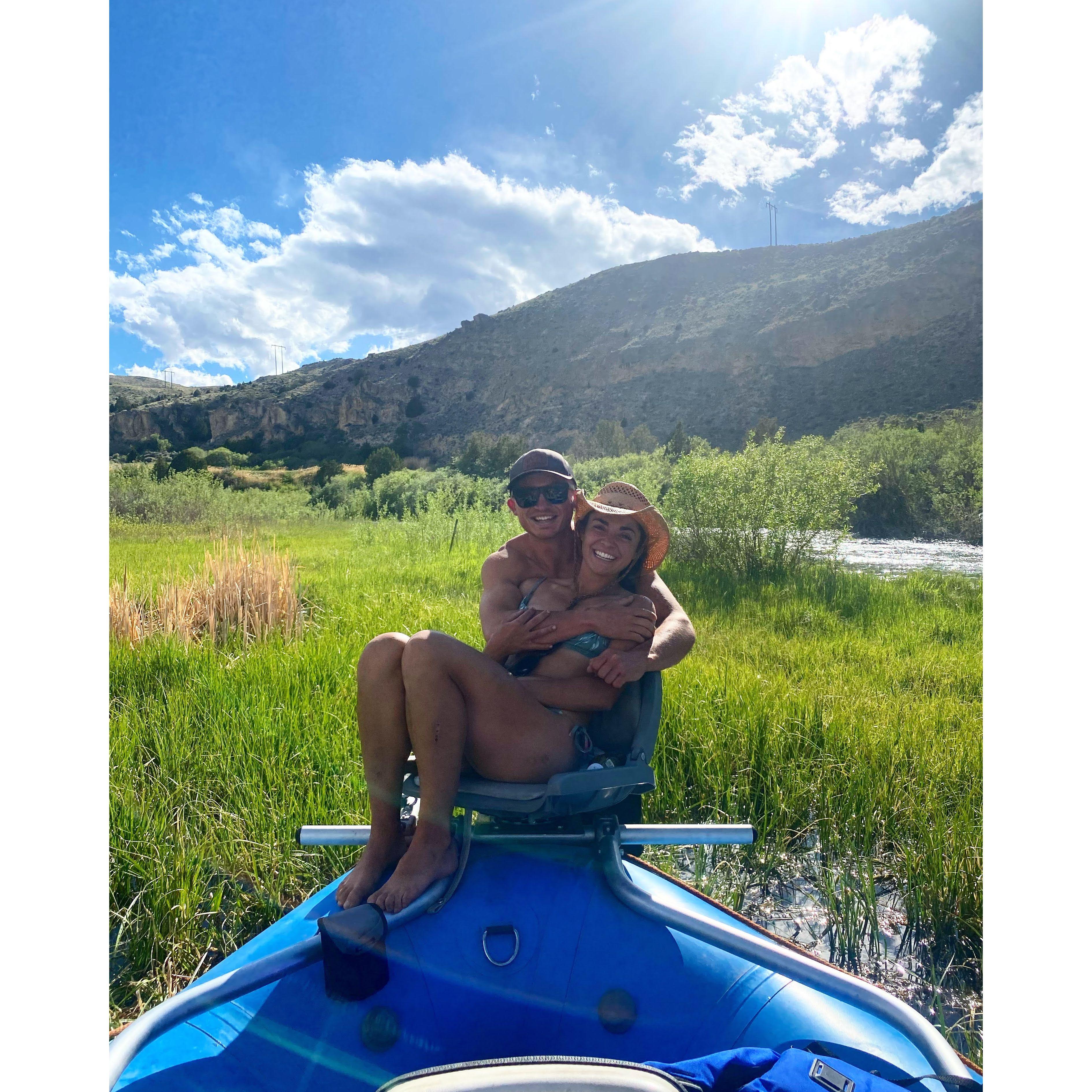 A sweet photo taken by our friend while we were on a day float on the Beaverhead River in Montana. Spring of 2021