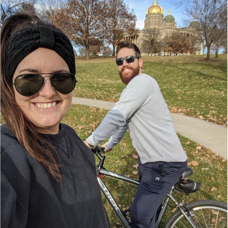 Ian and Kaeli enjoy biking together