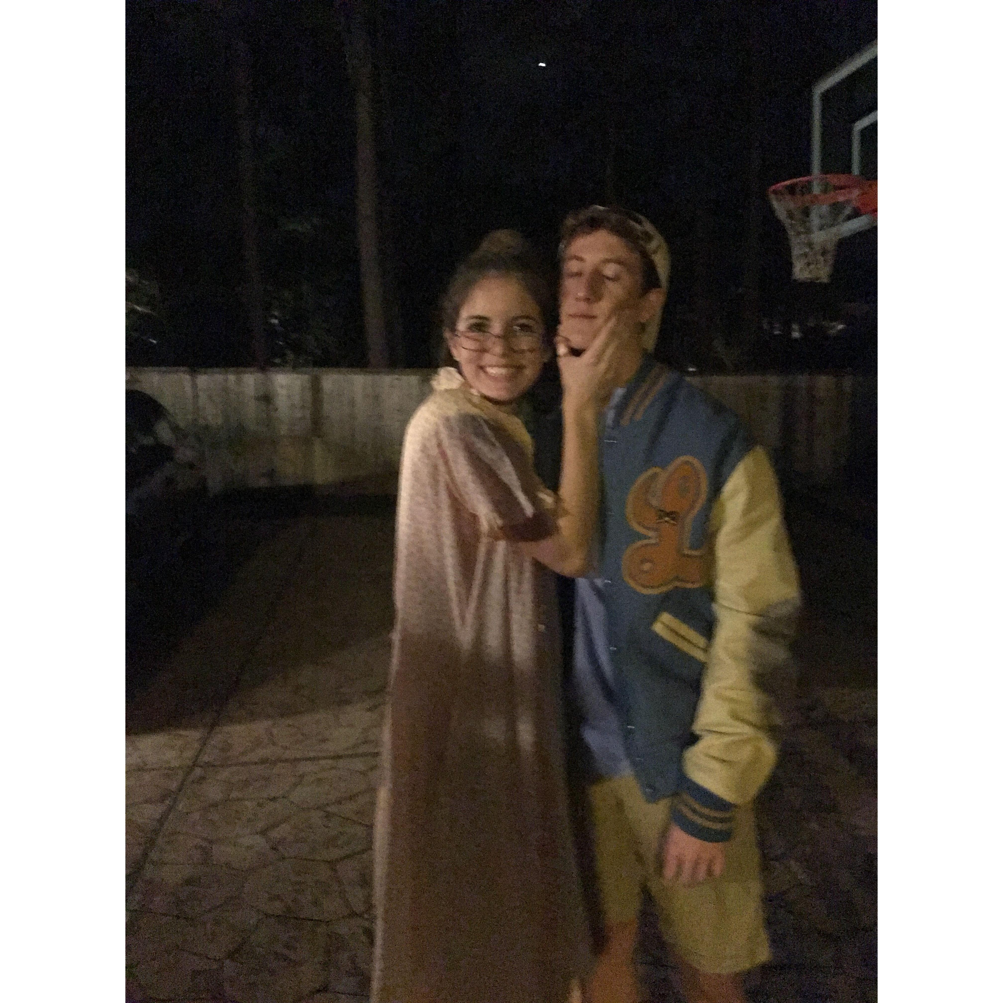 Halloween Party, our first photo together! - 2015