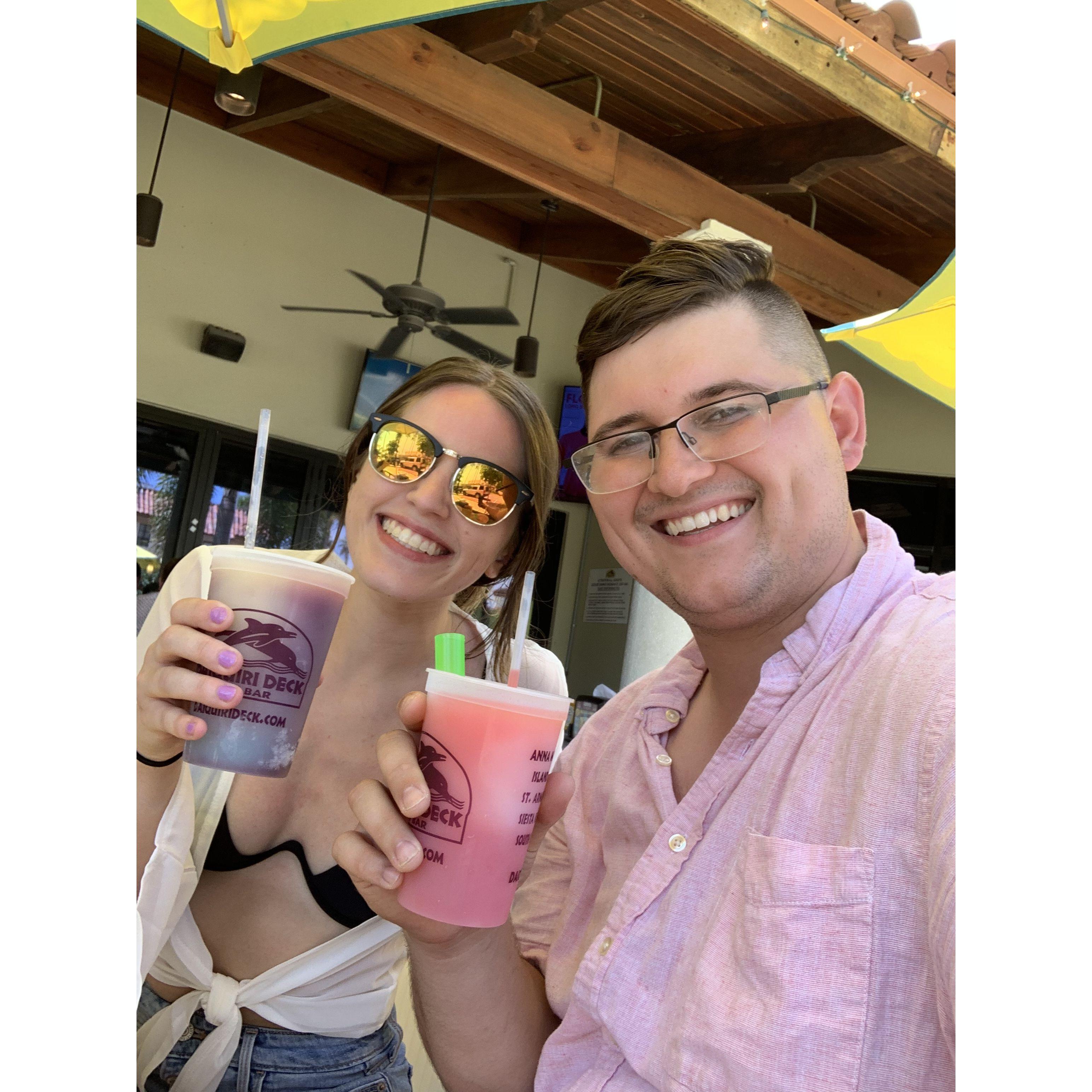 Discovered another common interest while on vacation in FL- our love for Daquiris!