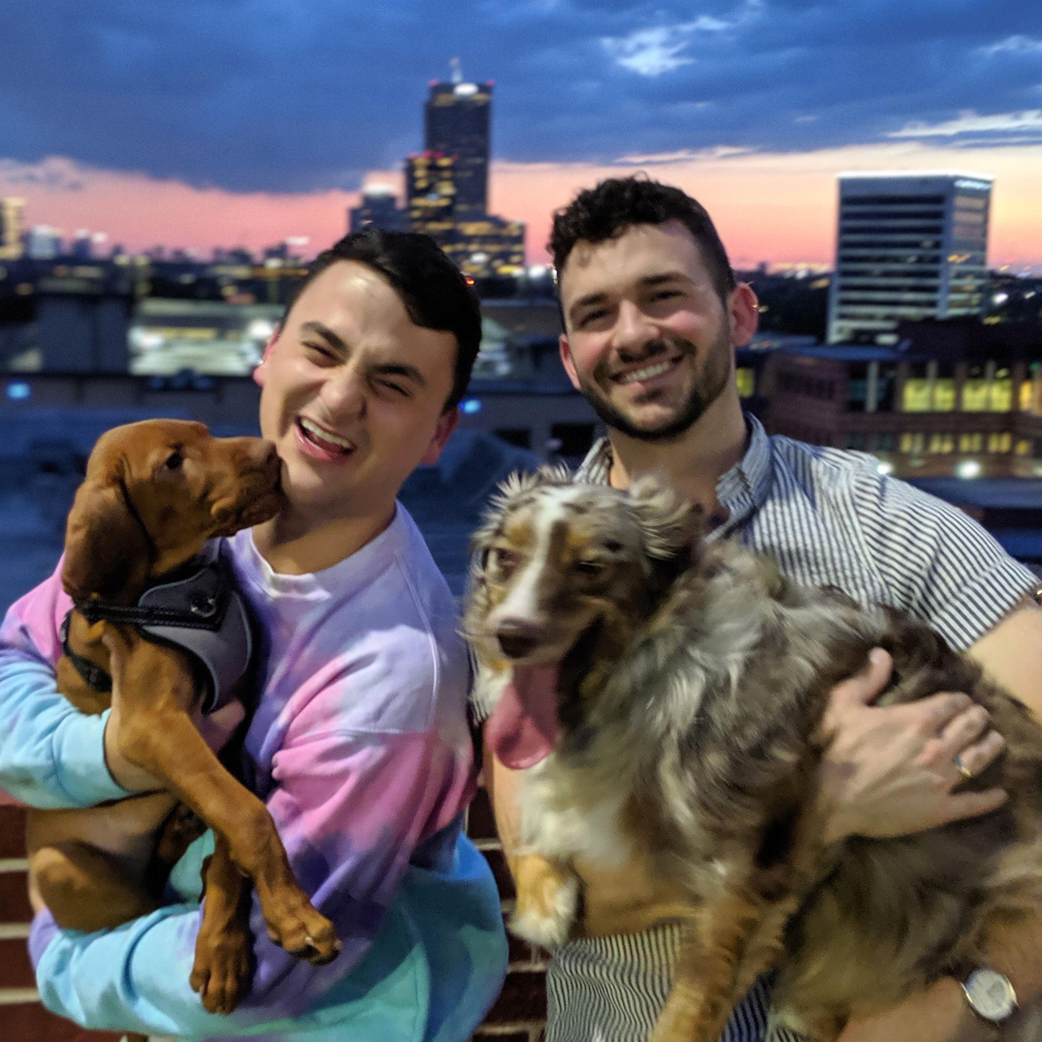 sunset photo with the pups (Houston, 2019)