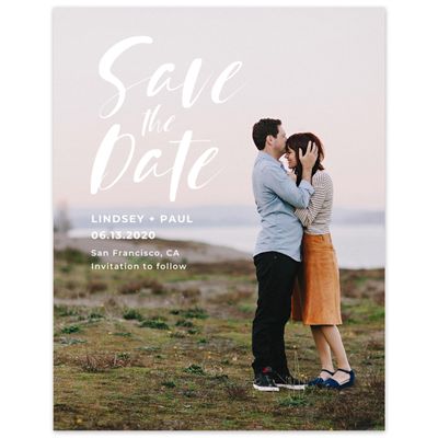 White Simple Wedding Digital Save the Date - Lyons Portrait