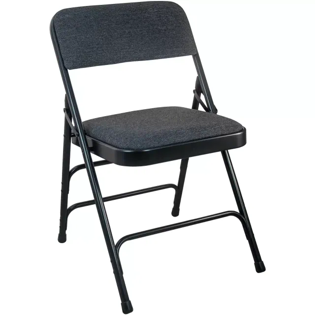 Flash Furniture Advantage Black Padded Metal Folding Chair - Black 1-in Fabric Seat