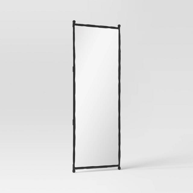 25"x65" Decorative Forged Metal Floor Mirror Black - Threshold™