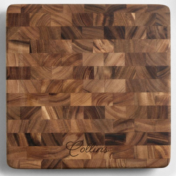 Personalized Square End Grain Cutting Board