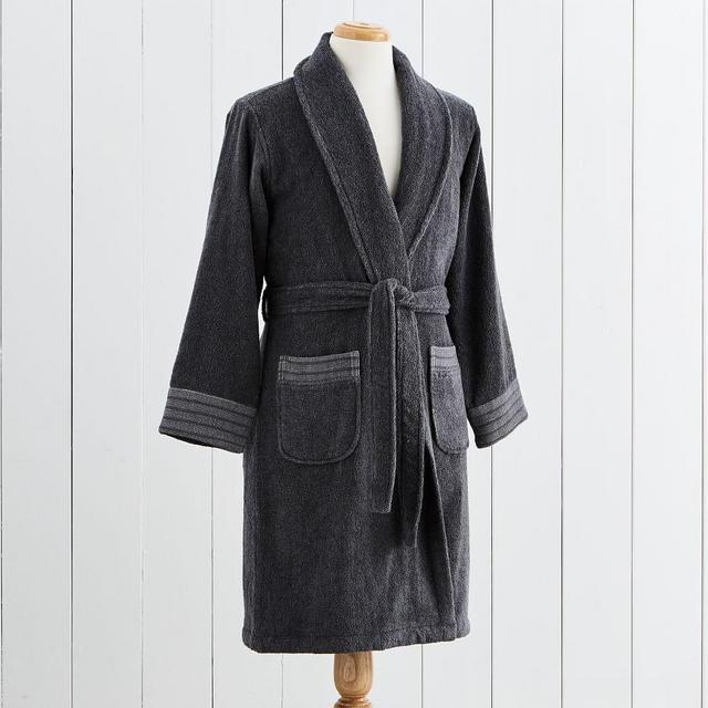 Heathered Charcoal Organic Hydrocotton Robe, Extra Large