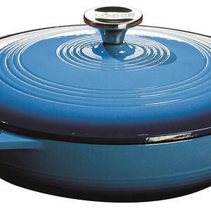 Lodge EC3CC33 Enameled Cast Iron Covered Casserole, 3.6-Quart, Caribbean Blue