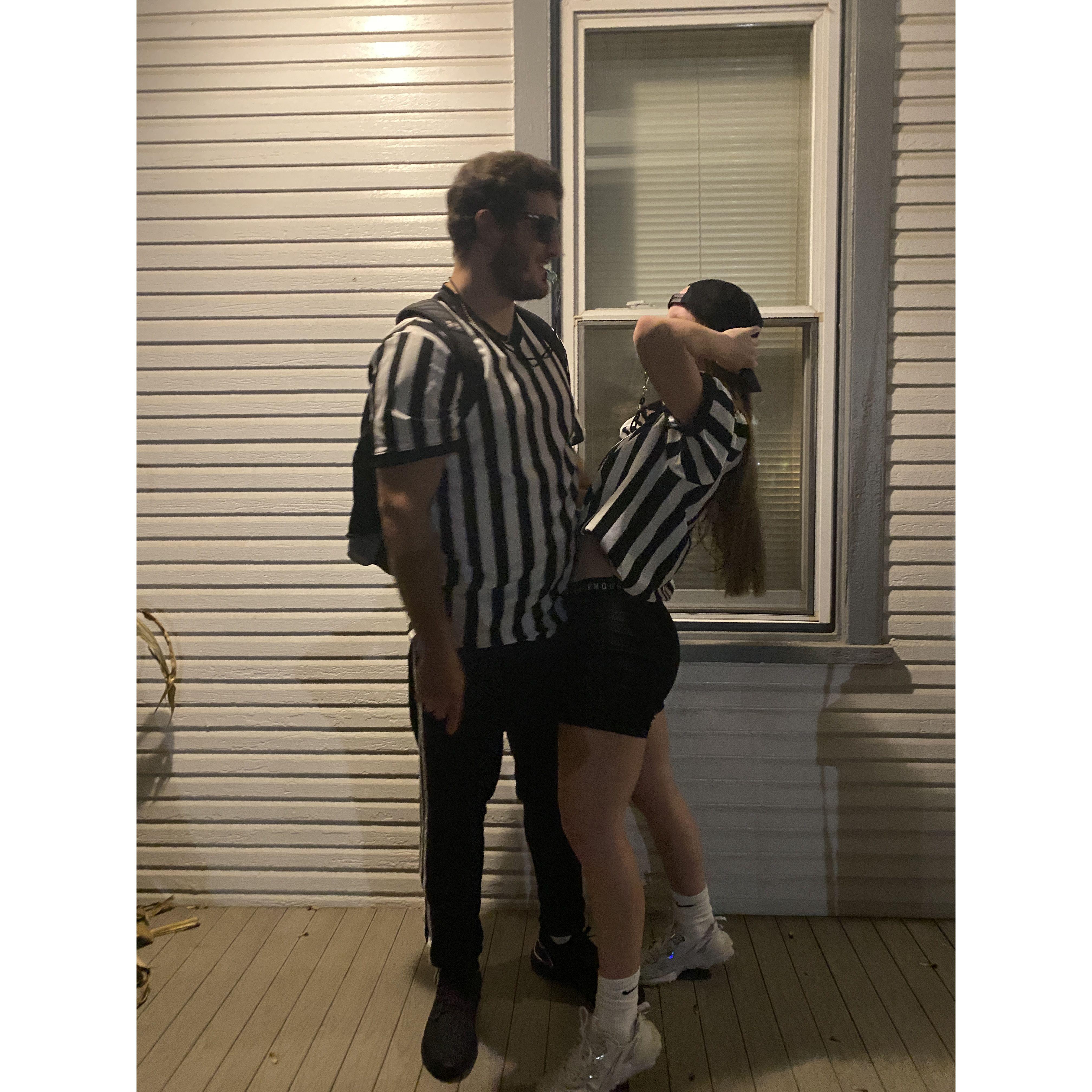 We dressed up as blind refs for our first Halloween and spent the night reffing the pong tables and calling fouls on people