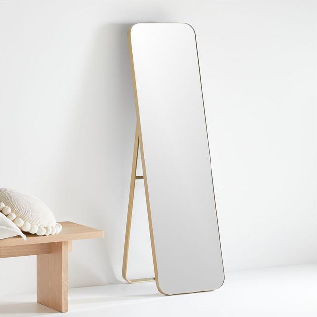 Edge Brass Standing Mirror