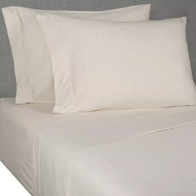 Simply Essential™ Heathered Jersey Queen Sheet Set in Oatmeal