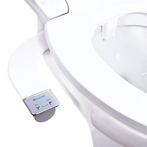 Brondell Bidet – Thinline Dual Nozzle SimpleSpa SS-250 Fresh Water Spray Non-Electric Bidet Toilet Attachment in White with SafeCore Internal Valve and Nozzle Guard
