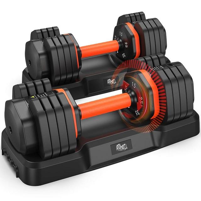 Adjustable Dumbbells Set, Adjustable Weights15/25/35/45/55lbs,Adjustable Dumbbell Pair 110LBS Exercise Fitness Fast Adjust Hex Weight for Full Body Workout Fitness Adjustable dumbbell set 2