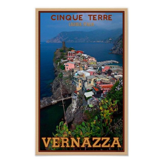 Cinque Terre - Vernazza from Above Poster
