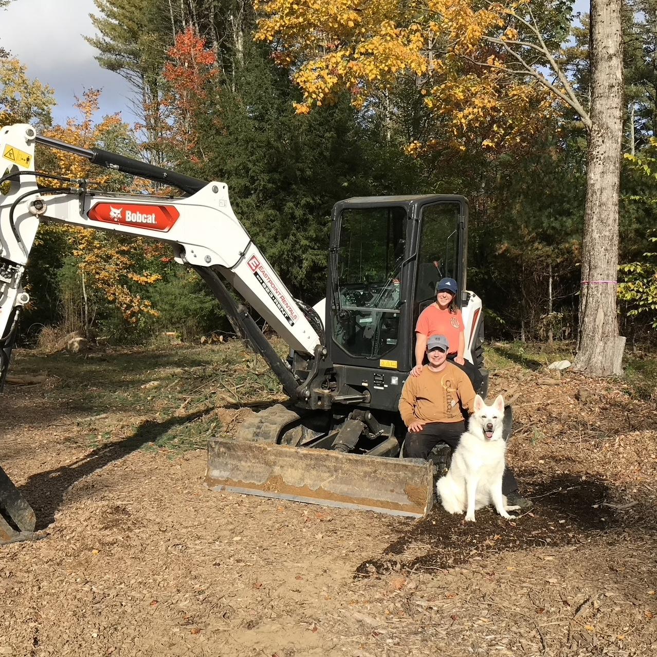 After years of hardscaping our property, we’ve become quite the excavator operators! (Featuring the late Aura Lee 🤍)