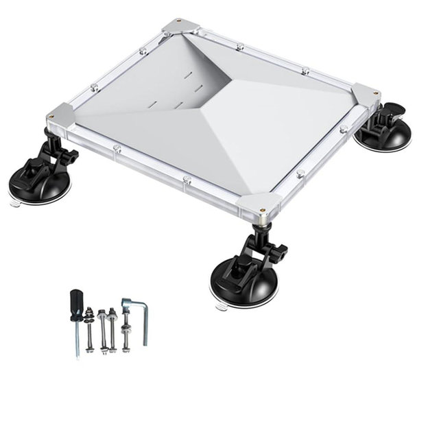 3-in-1 Starlink Mini Mount - PC Cover + Suction Cup + Roof Rack Bracket for RV, Vans, SUV, Car Roof, All-Weather Protection with Durable PC Cover - Quick release Ultra-Strong 100N+ Suction Cups