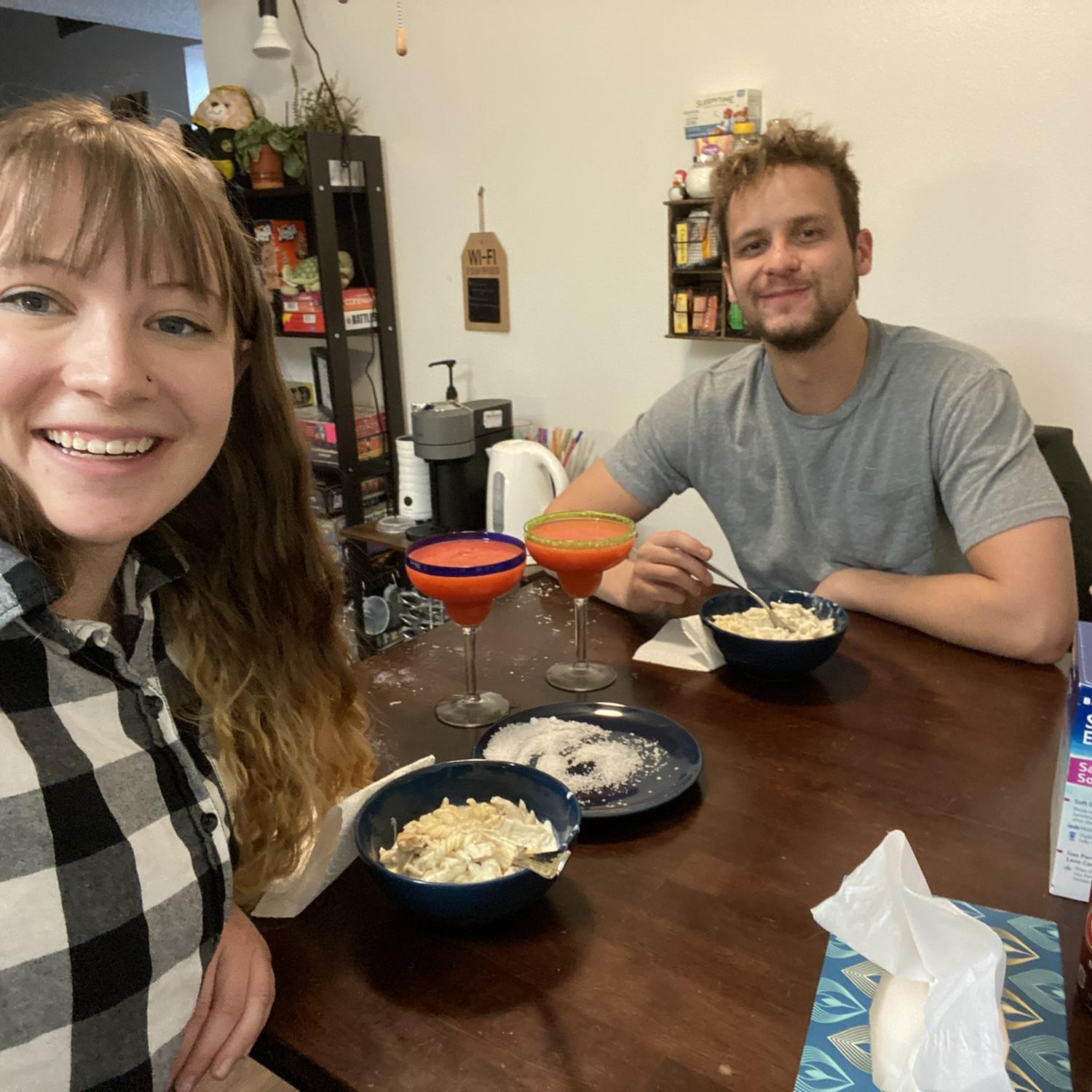 For the first 7 months of their relationship, Rachel and Josh lived 1.5 hours away from each other. This was a homemade dinner date in Laramie, WY when Josh came to visit.