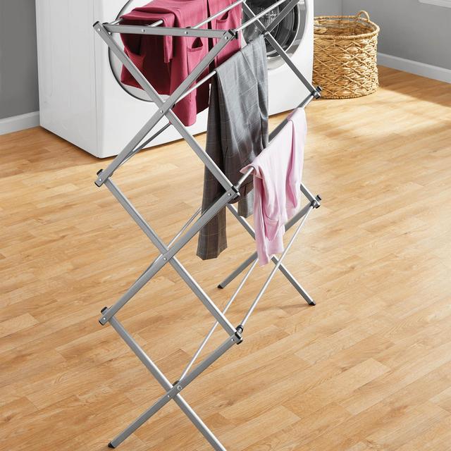 Mainstays Oversized Collapsible Steel Laundry Drying Rack, Silver