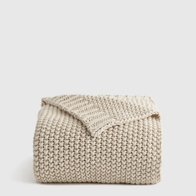 Cotton Fisherman Throw - Natural, 50x60